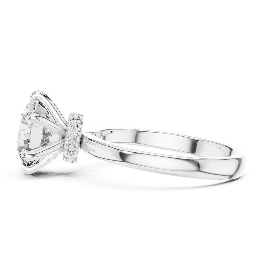 2 CT Round Solitaire Engagement Ring with Pavé Accents | 925 Sterling Silver