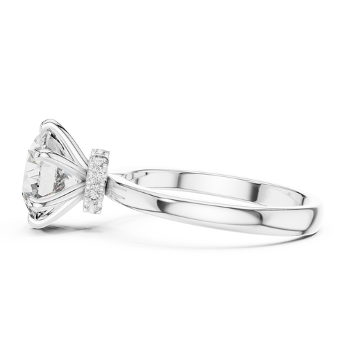 2 CT Round Solitaire Engagement Ring with Pavé Accents | 925 Sterling Silver