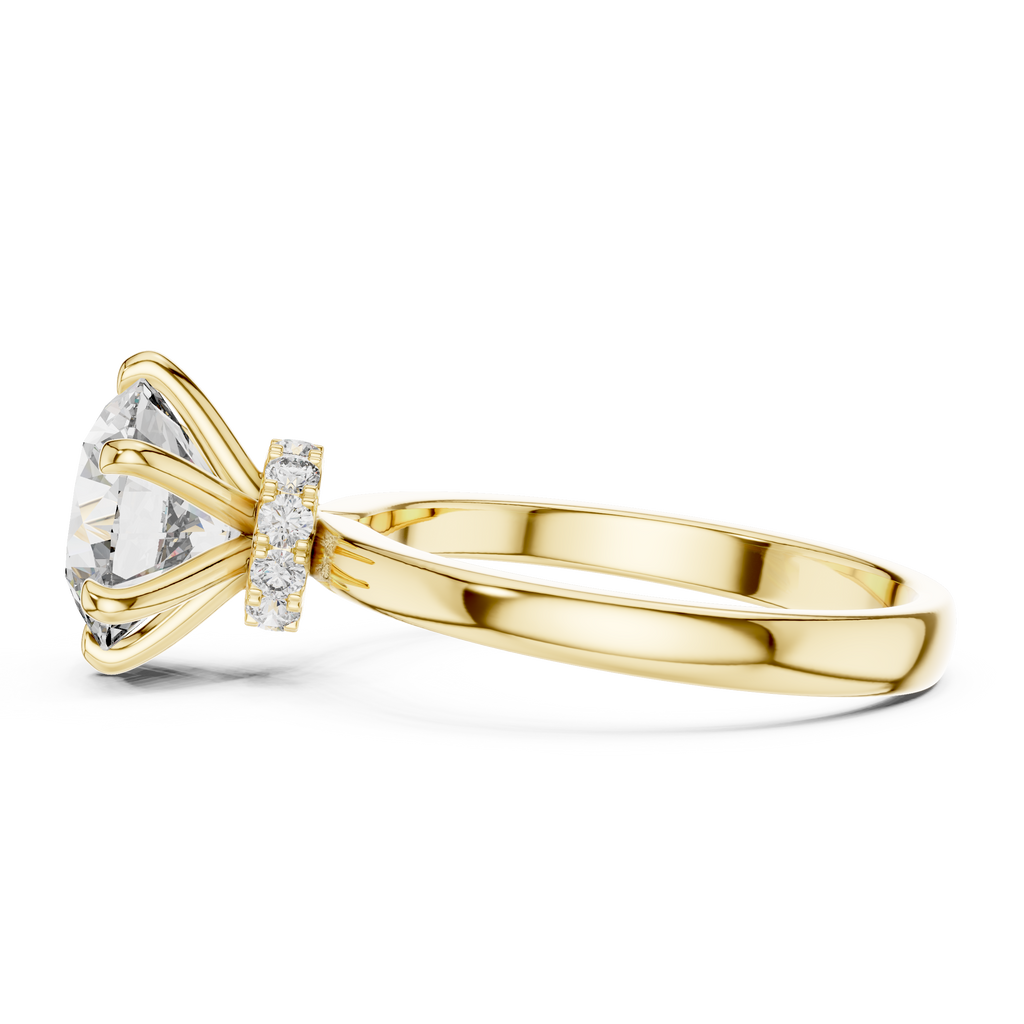 2 CT Round Solitaire Engagement Ring with Pavé Accents | 925 Sterling Silver