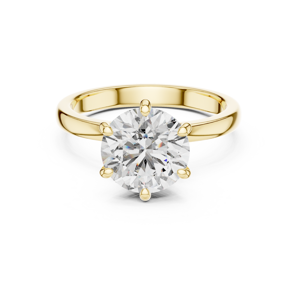 2 CT Round Solitaire Engagement Ring with Pavé Accents | 925 Sterling Silver