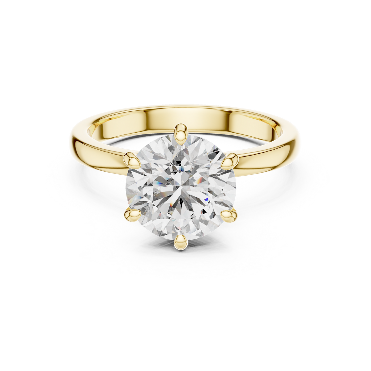 2 CT Round Solitaire Engagement Ring with Pavé Accents | 925 Sterling Silver