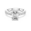1.67 CT Emerald-Cut Engagement Ring with Pavé Accents | 925 Sterling Silver