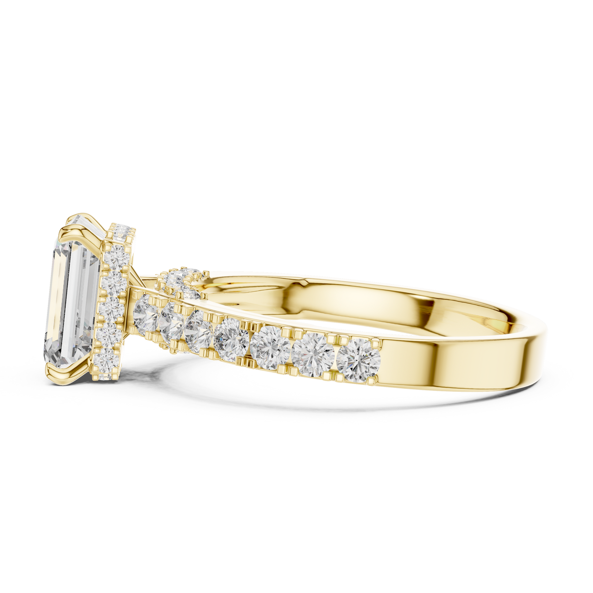 1.67 CT Emerald-Cut Engagement Ring with Pavé Accents | 925 Sterling Silver