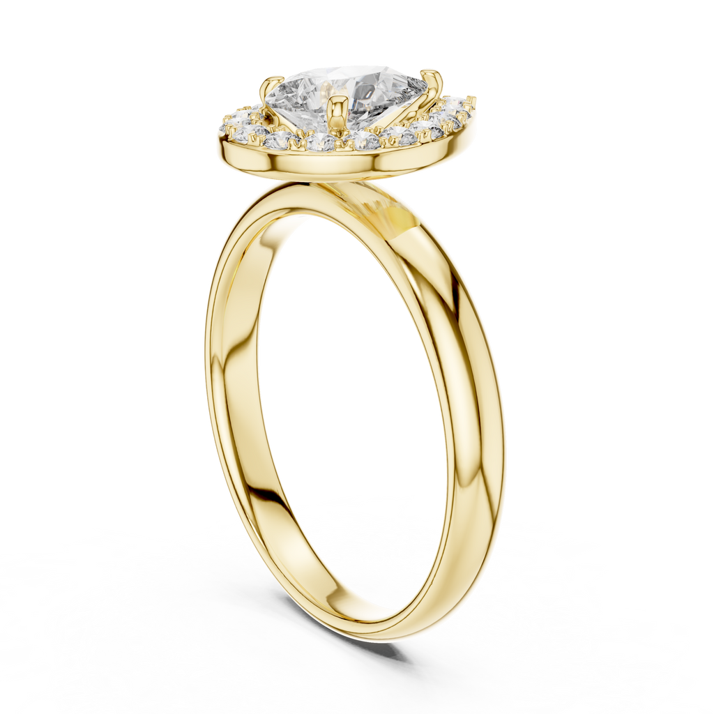0.70 CT Pear-Cut Halo Engagement Ring | 925 Sterling Silver