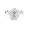 0.70 CT Pear-Cut Halo Engagement Ring | 925 Sterling Silver