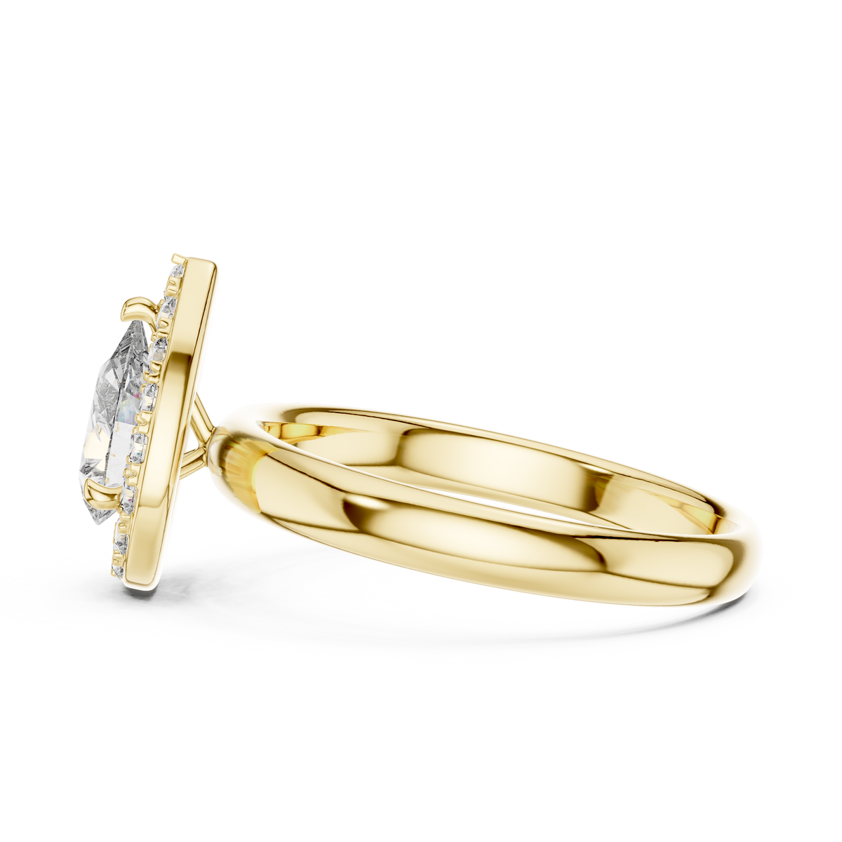 0.70 CT Pear-Cut Halo Engagement Ring | 925 Sterling Silver
