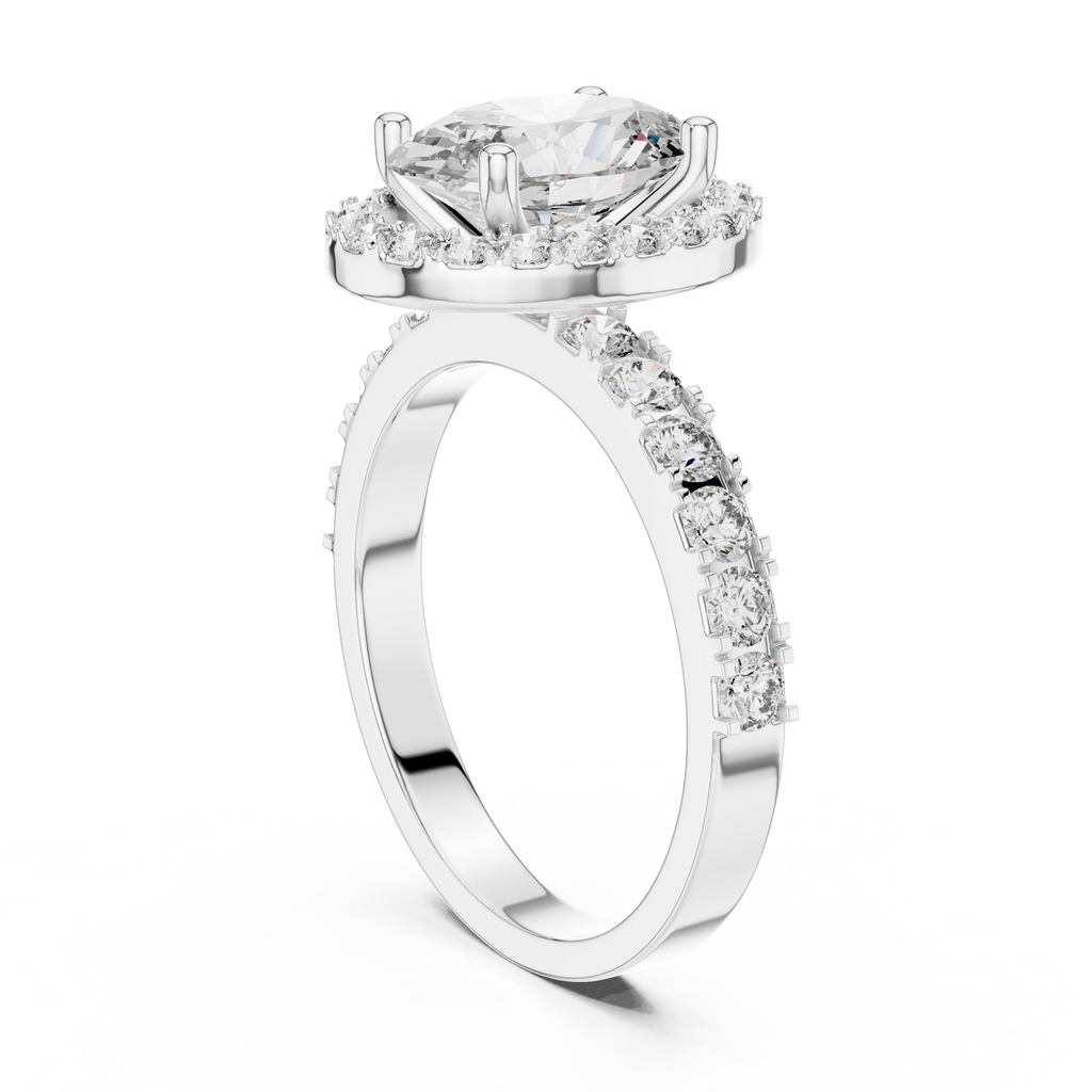1.60 CT Oval Double Halo Engagement Ring | 925 Sterling Silver