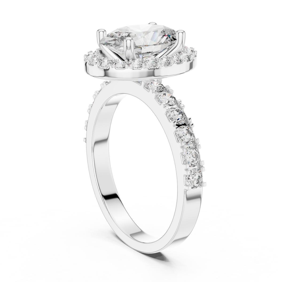 1.60 CT Oval Double Halo Engagement Ring | 925 Sterling Silver