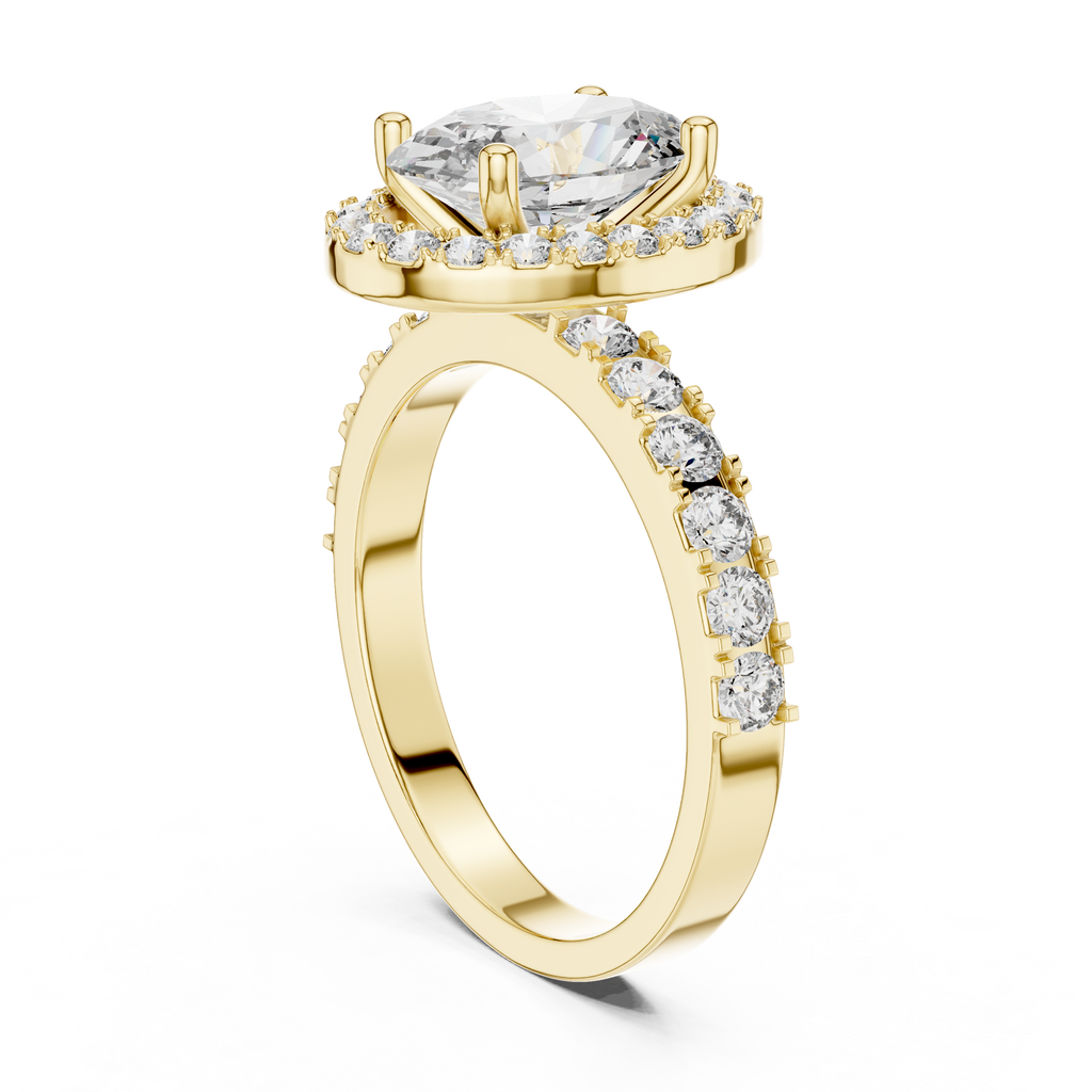 1.60 CT Oval Double Halo Engagement Ring | 925 Sterling Silver