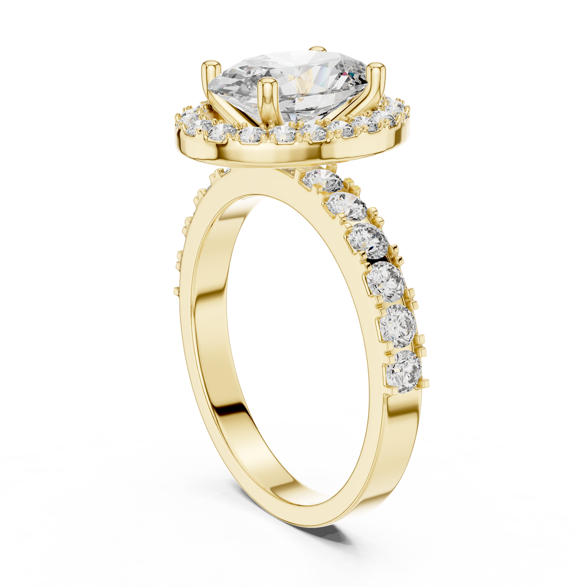 1.60 CT Oval Double Halo Engagement Ring | 925 Sterling Silver