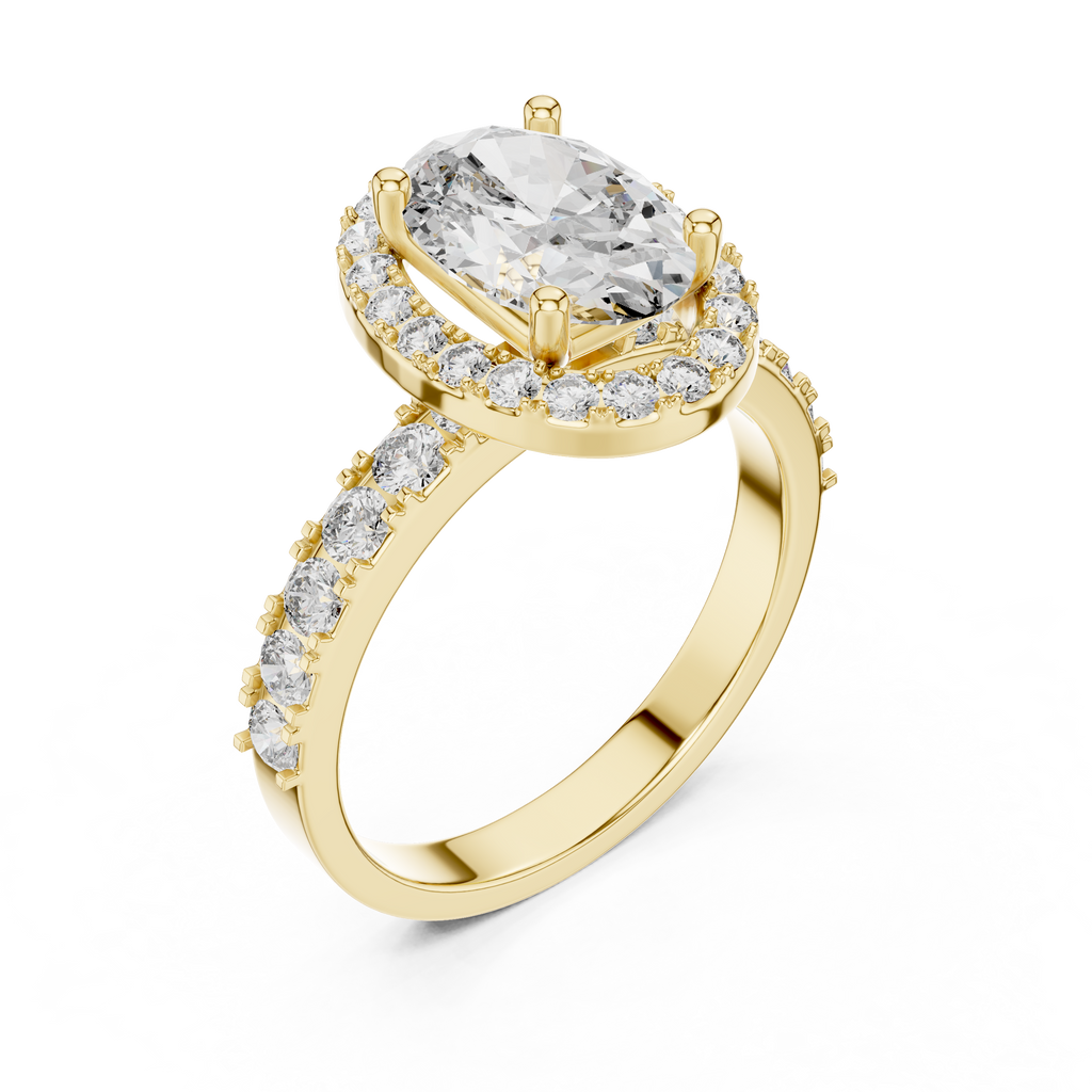 1.60 CT Oval Double Halo Engagement Ring | 925 Sterling Silver