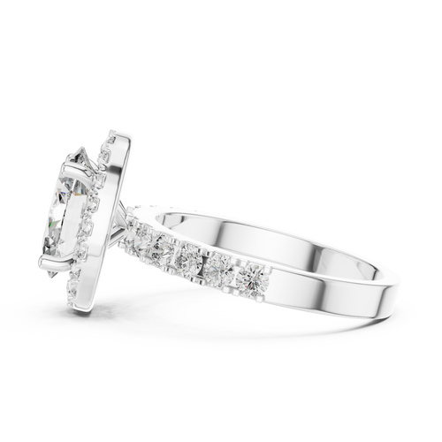 1.60 CT Oval Double Halo Engagement Ring | 925 Sterling Silver