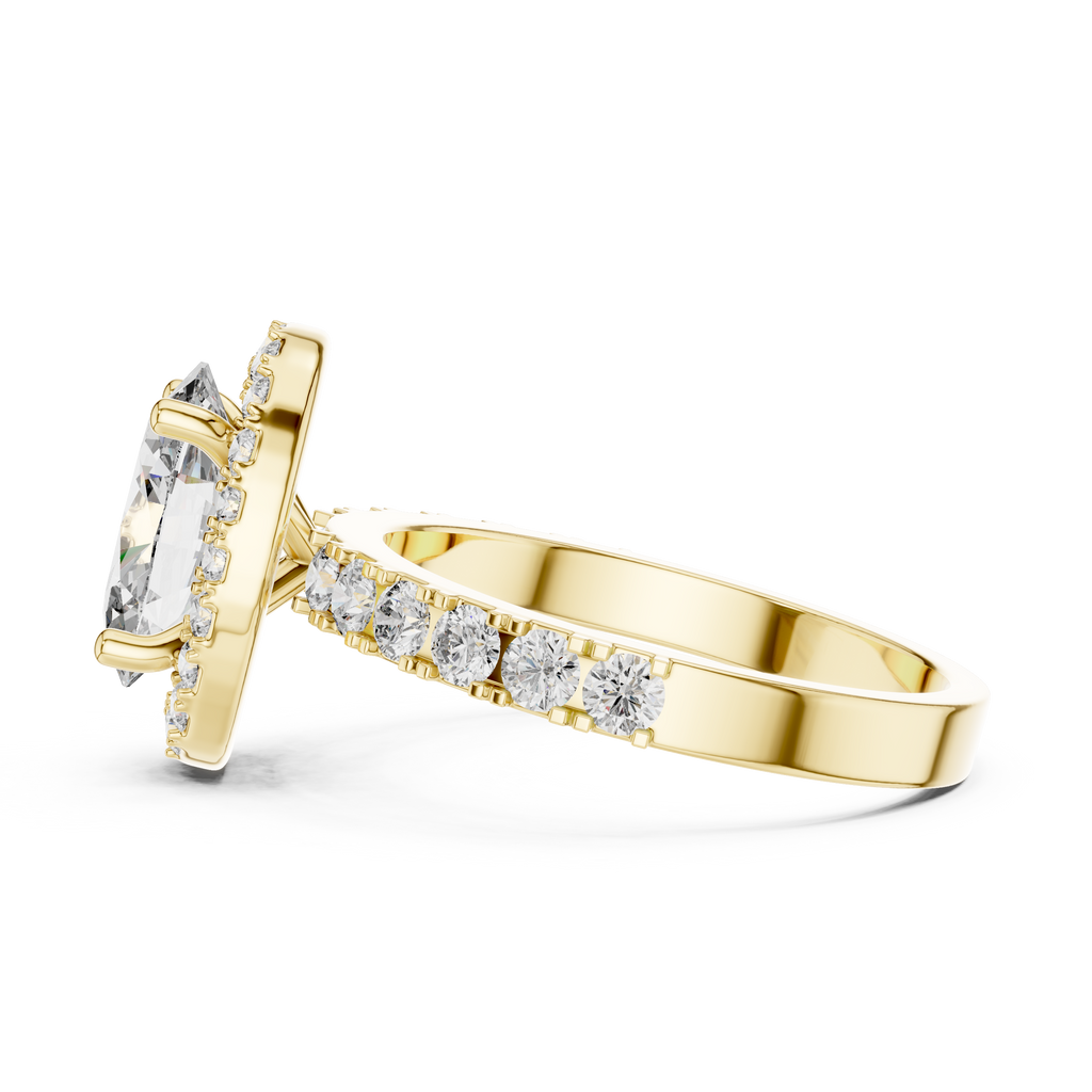 1.60 CT Oval Double Halo Engagement Ring | 925 Sterling Silver