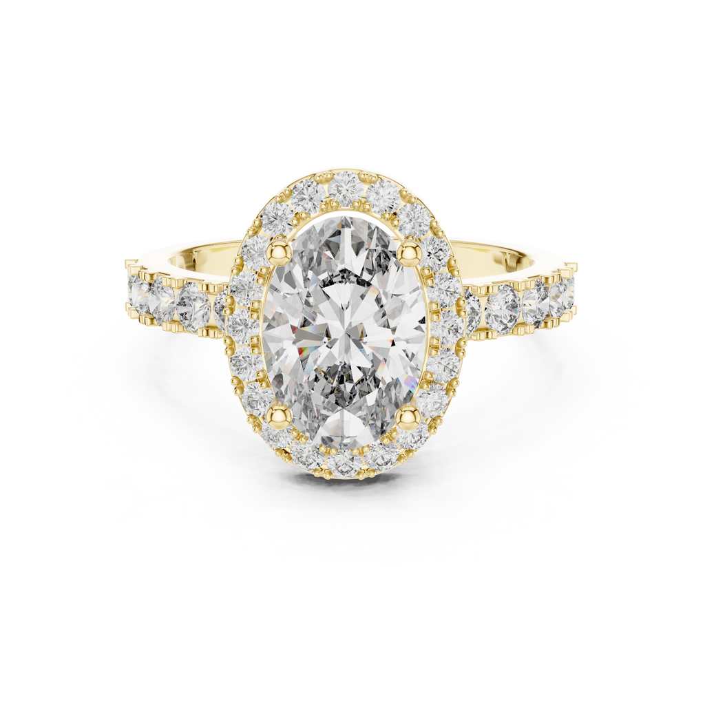 1.60 CT Oval Double Halo Engagement Ring | 925 Sterling Silver