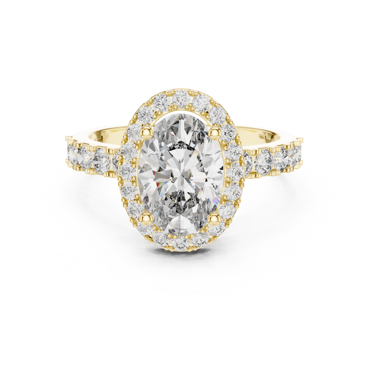 1.60 CT Oval Double Halo Engagement Ring | 925 Sterling Silver