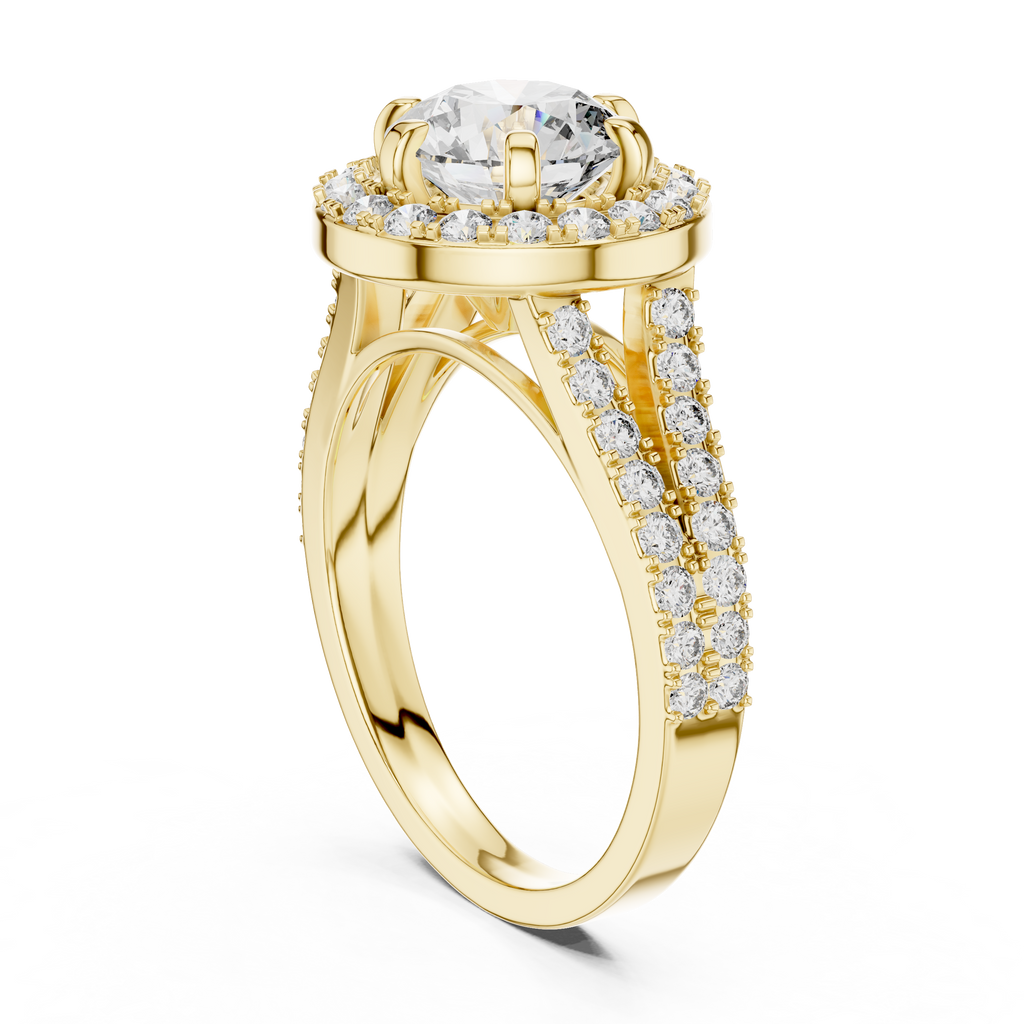 1.25 CT Round Double Halo Engagement Ring | 925 Sterling Silver