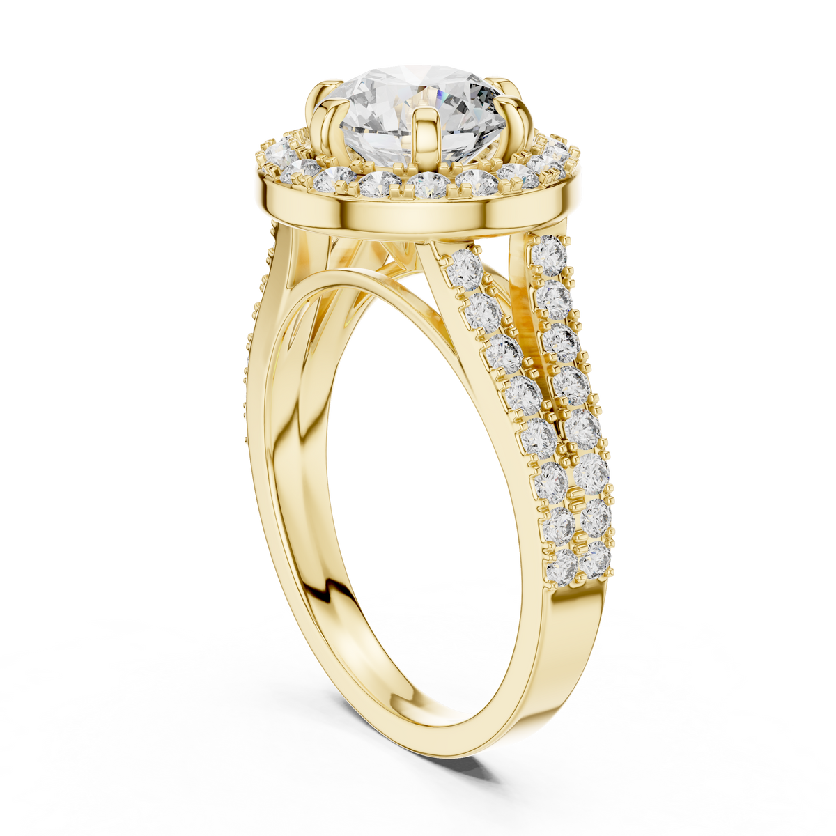 1.25 CT Round Double Halo Engagement Ring | 925 Sterling Silver