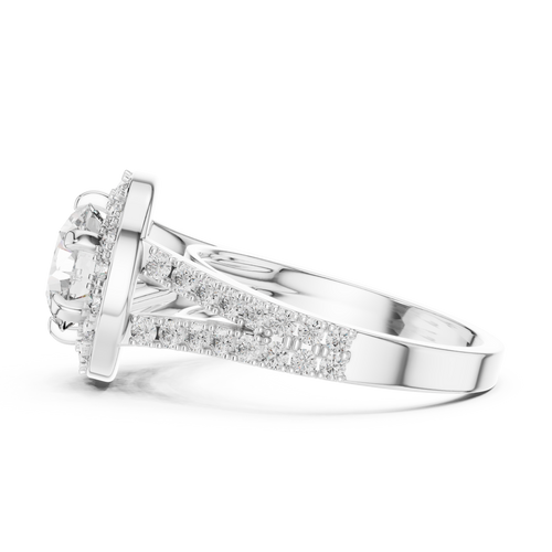 1.25 CT Round Double Halo Engagement Ring | 925 Sterling Silver