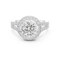1.25 CT Round Double Halo Engagement Ring | 925 Sterling Silver