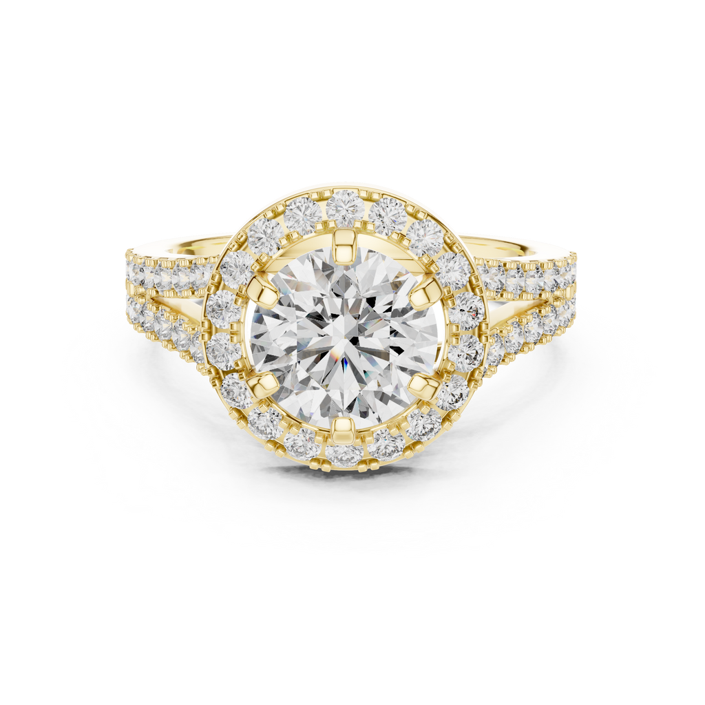 1.25 CT Round Double Halo Engagement Ring | 925 Sterling Silver