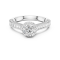 0.65 CT Round Baguette Engagement Ring | 925 Sterling Silver