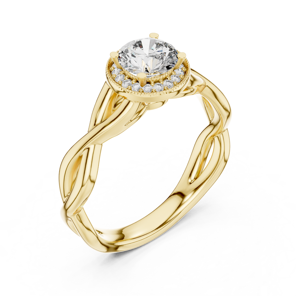 0.70 CT Twisted Solitaire Engagement Ring | 925 Sterling Silver