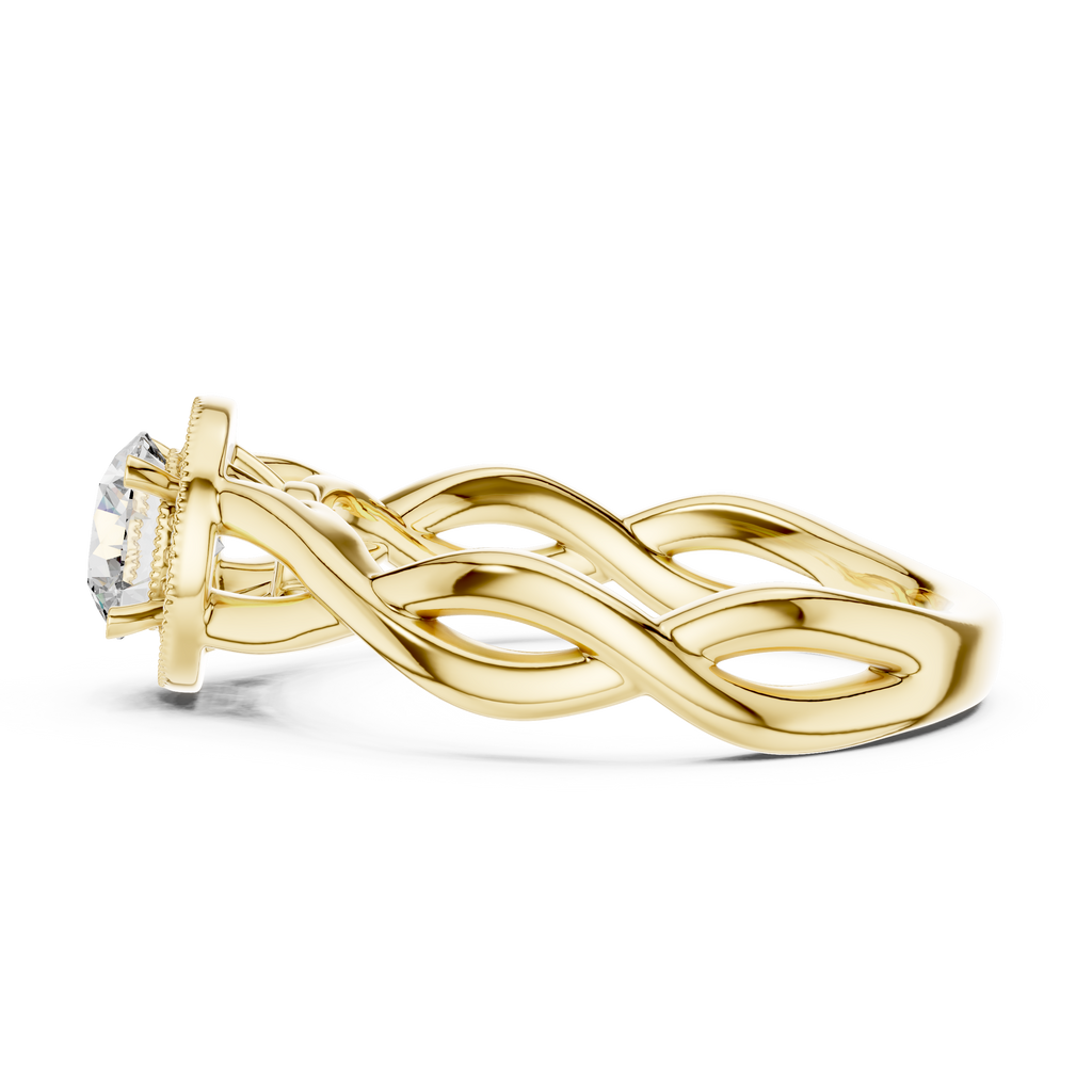 0.70 CT Twisted Solitaire Engagement Ring | 925 Sterling Silver