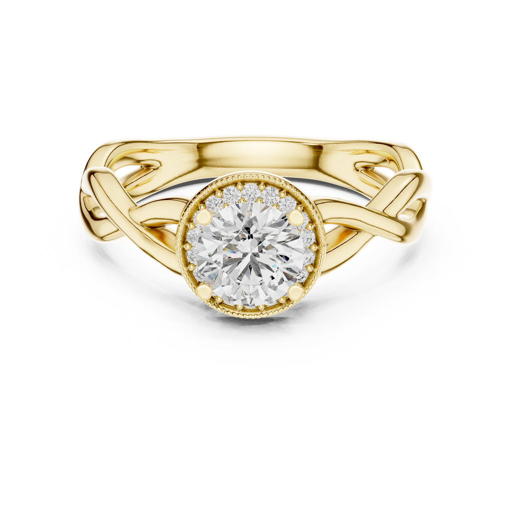 0.70 CT Twisted Solitaire Engagement Ring | 925 Sterling Silver