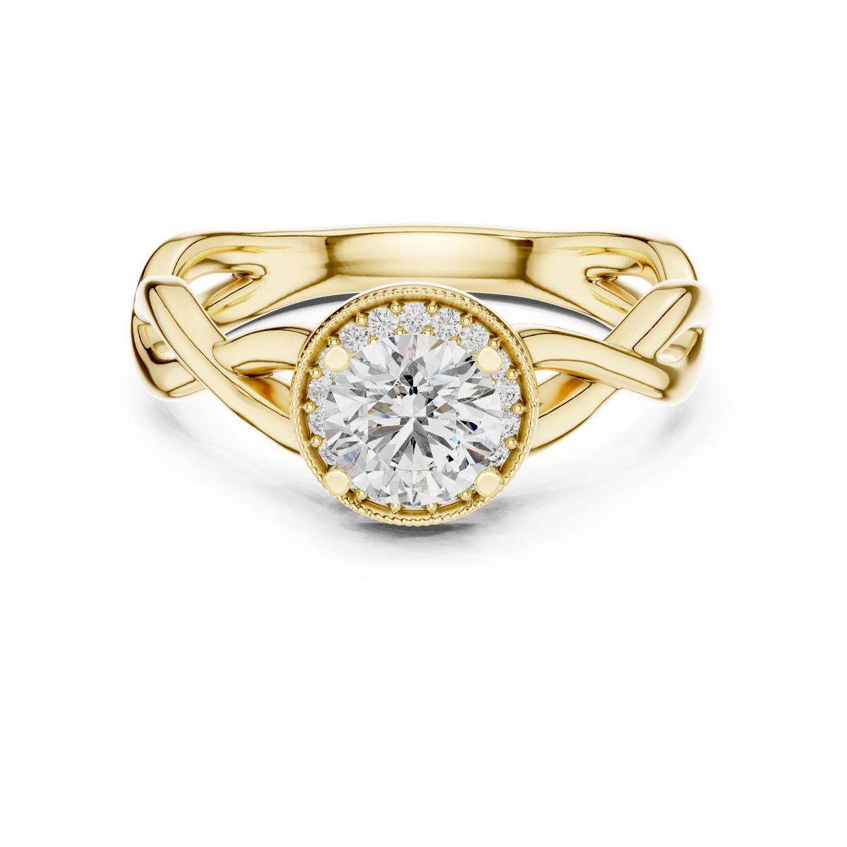 0.70 CT Twisted Solitaire Engagement Ring | 925 Sterling Silver
