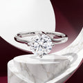 Elowen Twisted Solitaire Engagement Ring | 925 Sterling Silver & 18K White Gold Plated