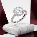 Isabella Cushion Halo Moissanite Engagement Ring
