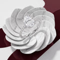 Celestia Oval Solitaire Engagement Ring | 925 Sterling Silver & 18K White Gold Plated