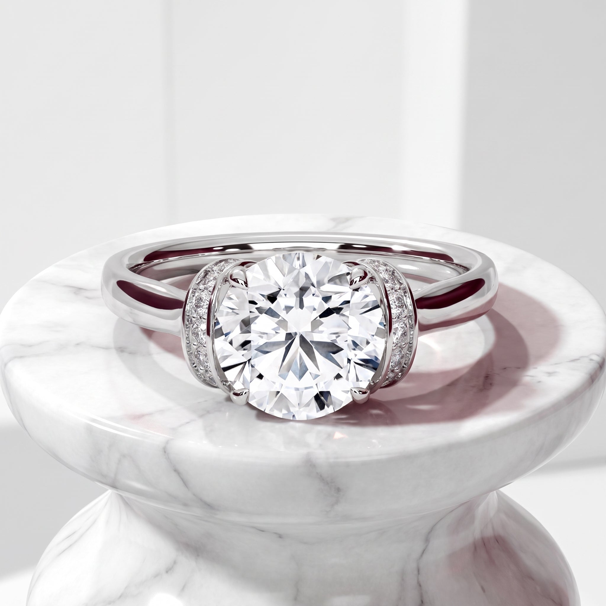 Luna Hidden Halo Round Solitaire Engagement Ring