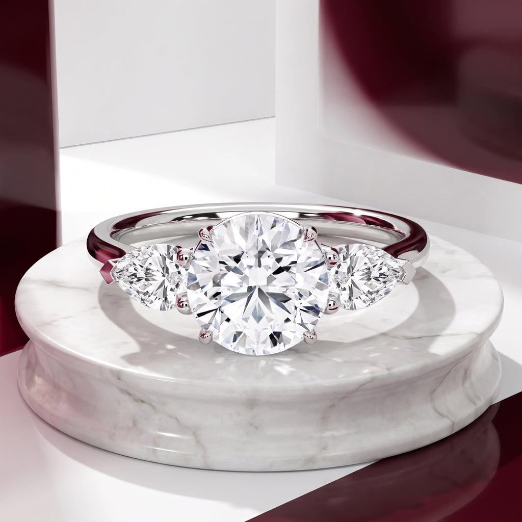 Vivienne Three Stone Moissanite Engagement Ring