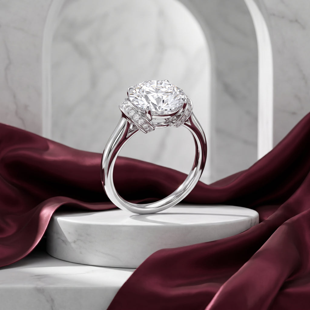 Luna Hidden Halo Round Solitaire Engagement Ring