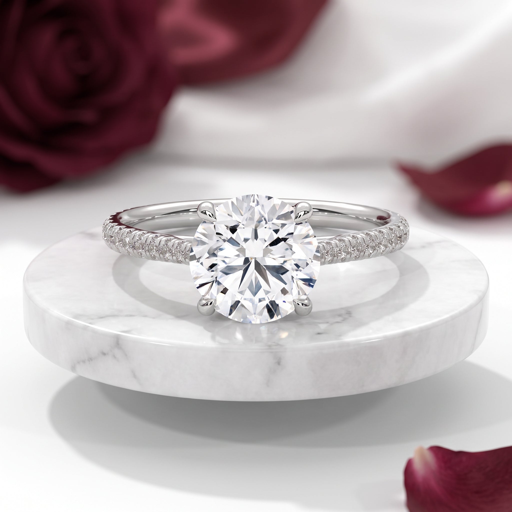 Aurielle Classic Pavé Solitaire Ring