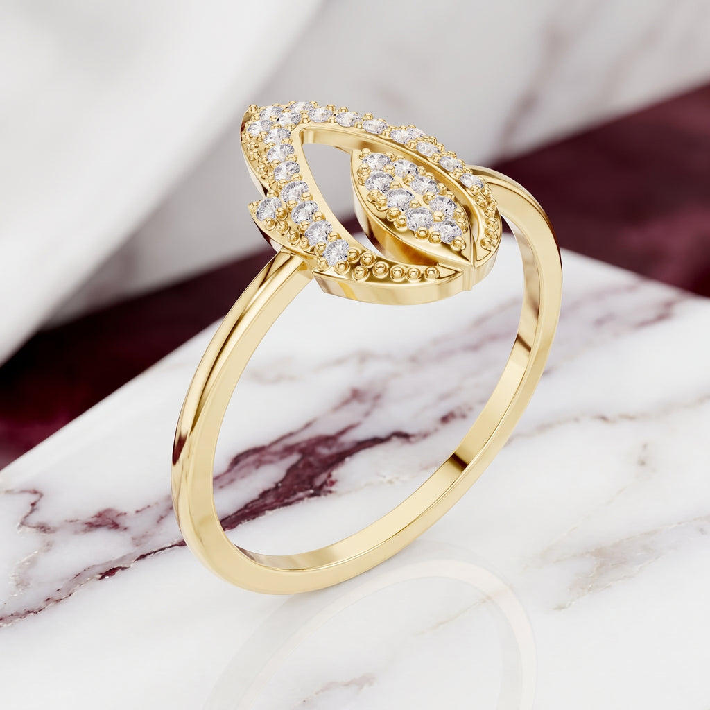 Liora Marquise Pavé Moissanite Fashion Ring