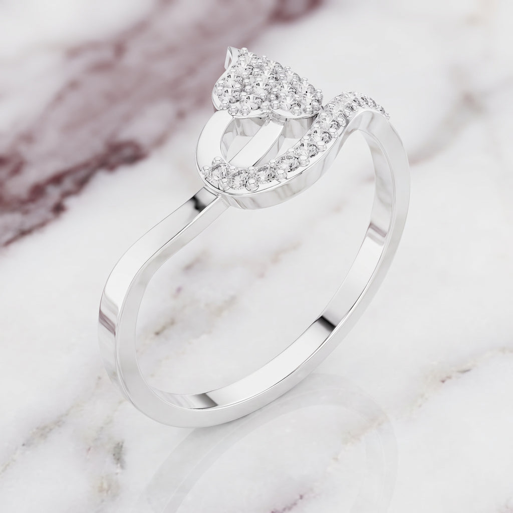 Verdelle Leaf Pavé Moissanite Ring
