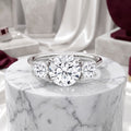 Vivienne Three-Stone Moissanite Engagement Ring