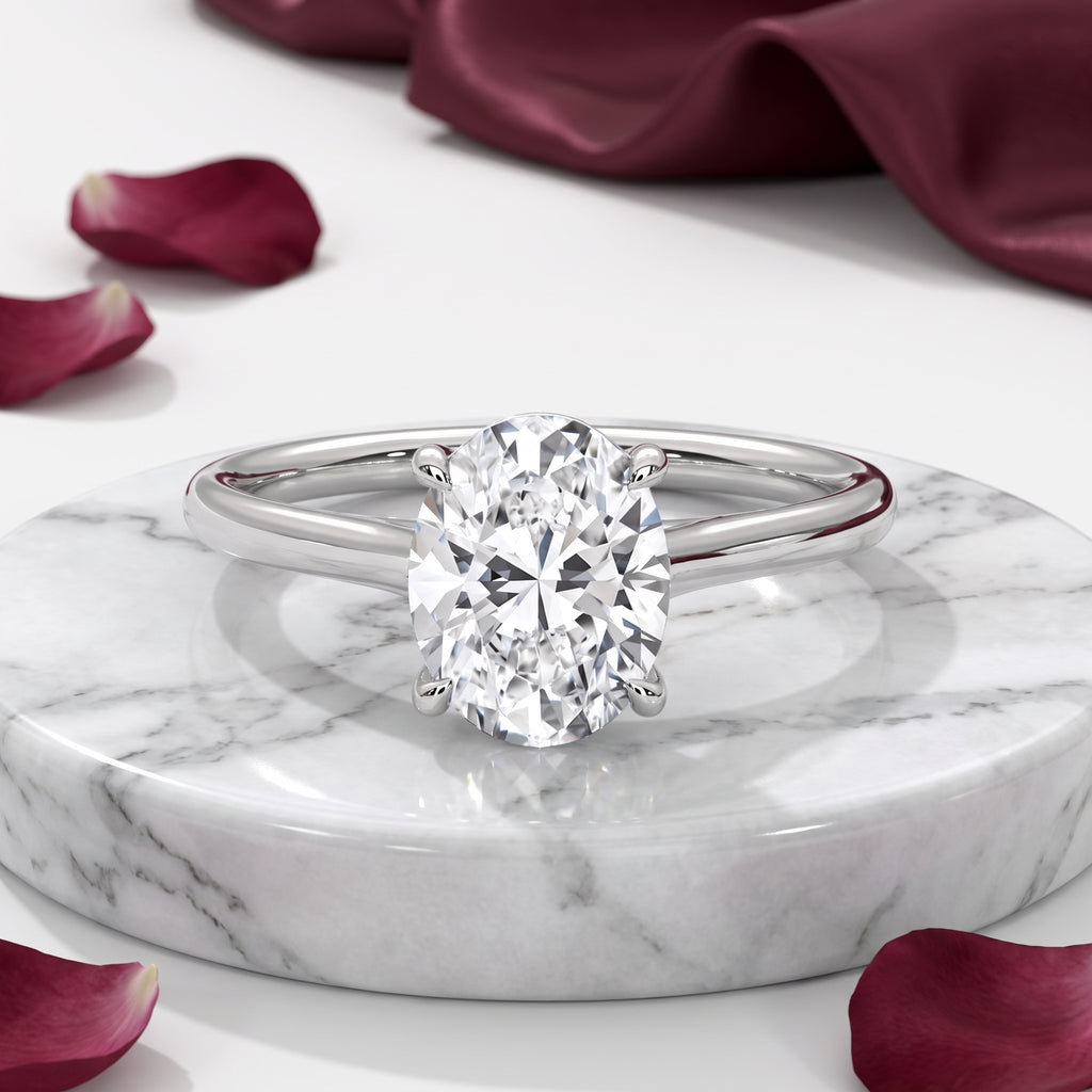 Evelyn Oval Moissanite Engagement Ring