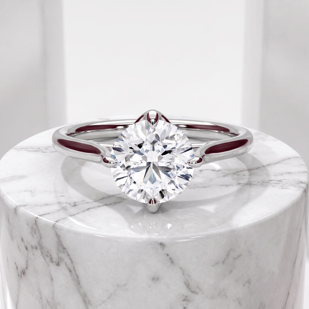 Aurelia Cathedral Round Solitaire Engagement Ring