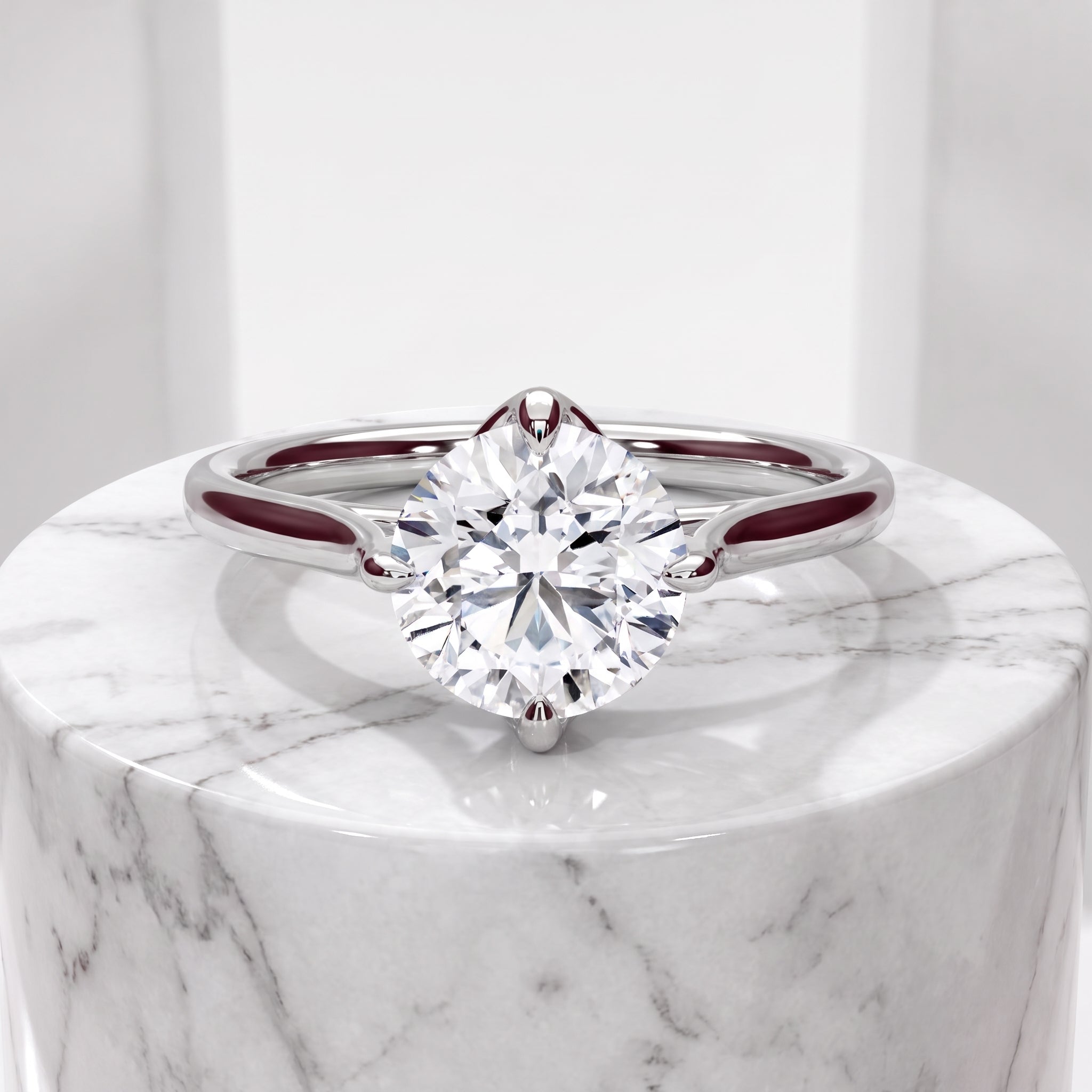 Aurelia Cathedral Round Solitaire Engagement Ring
