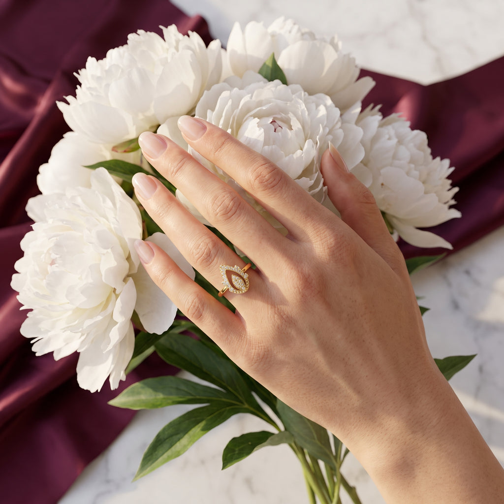 Liora Marquise Pavé Moissanite Fashion Ring