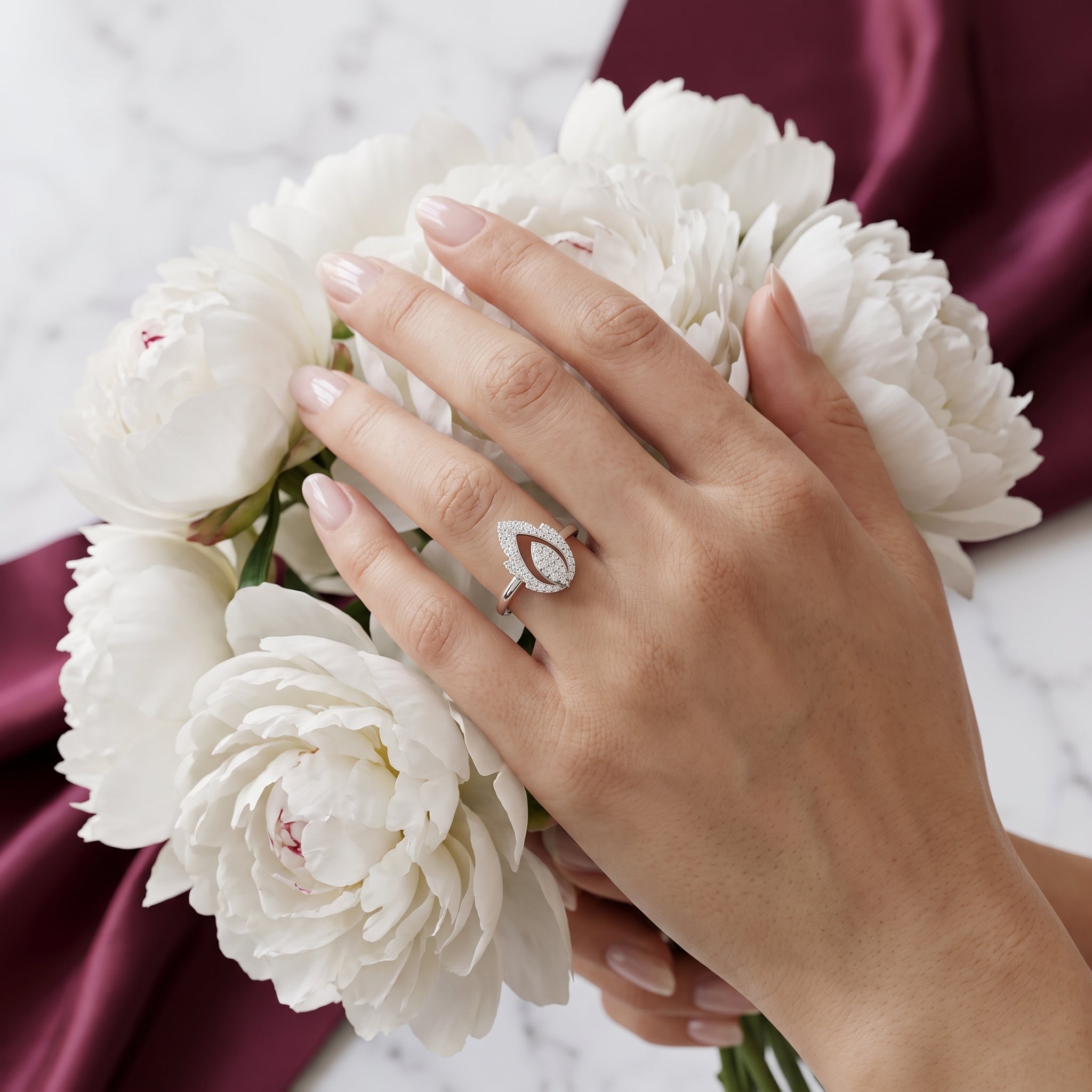Liora Marquise Pavé Moissanite Fashion Ring