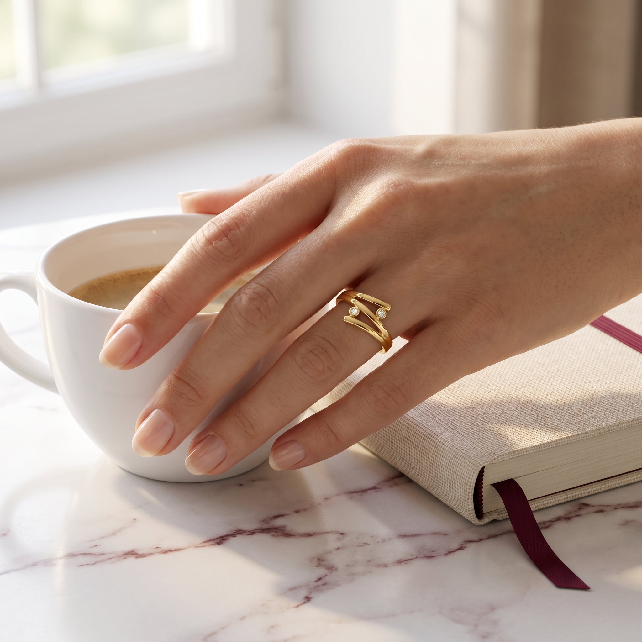 Aurelia Minimalist Wrap Ring | 925 Sterling Silver & 18K Gold Plated