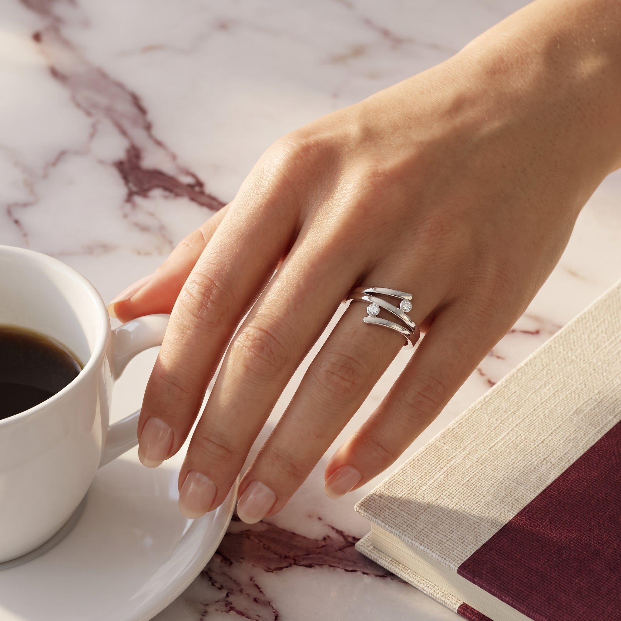 Aurelia Minimalist Wrap Ring | 925 Sterling Silver & 18K Gold Plated