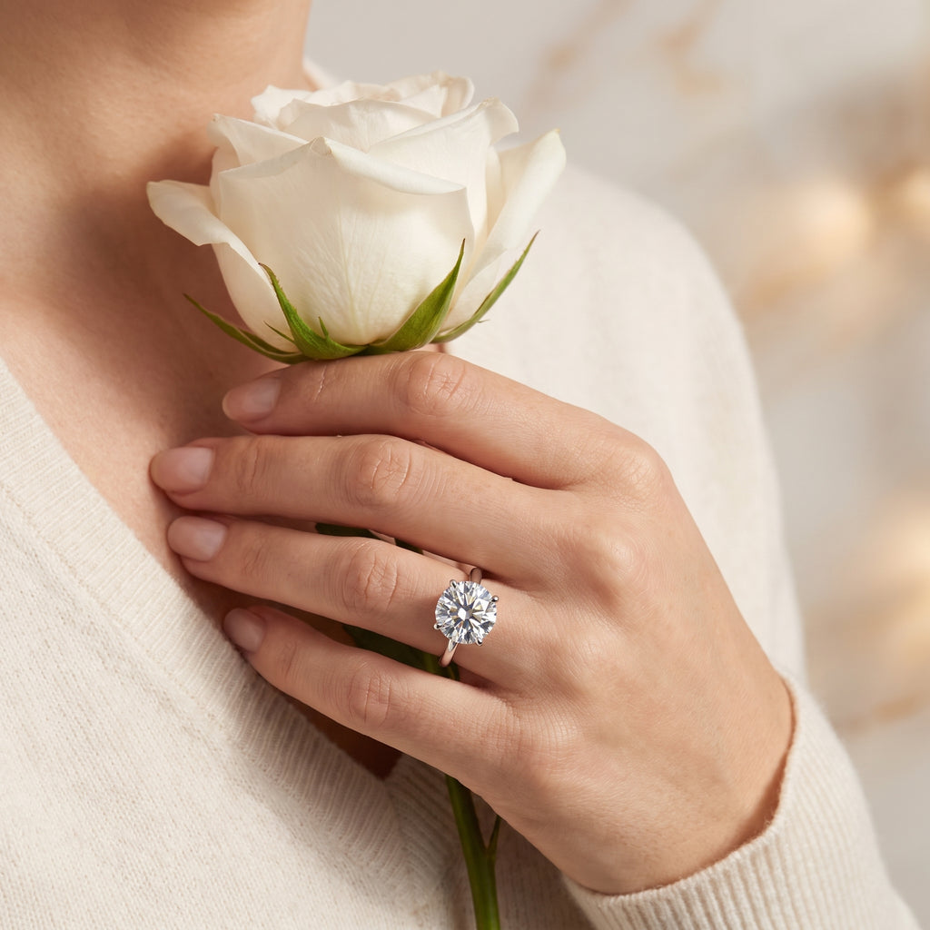 Eterna 3.75 CT Round Moissanite Solitaire Ring