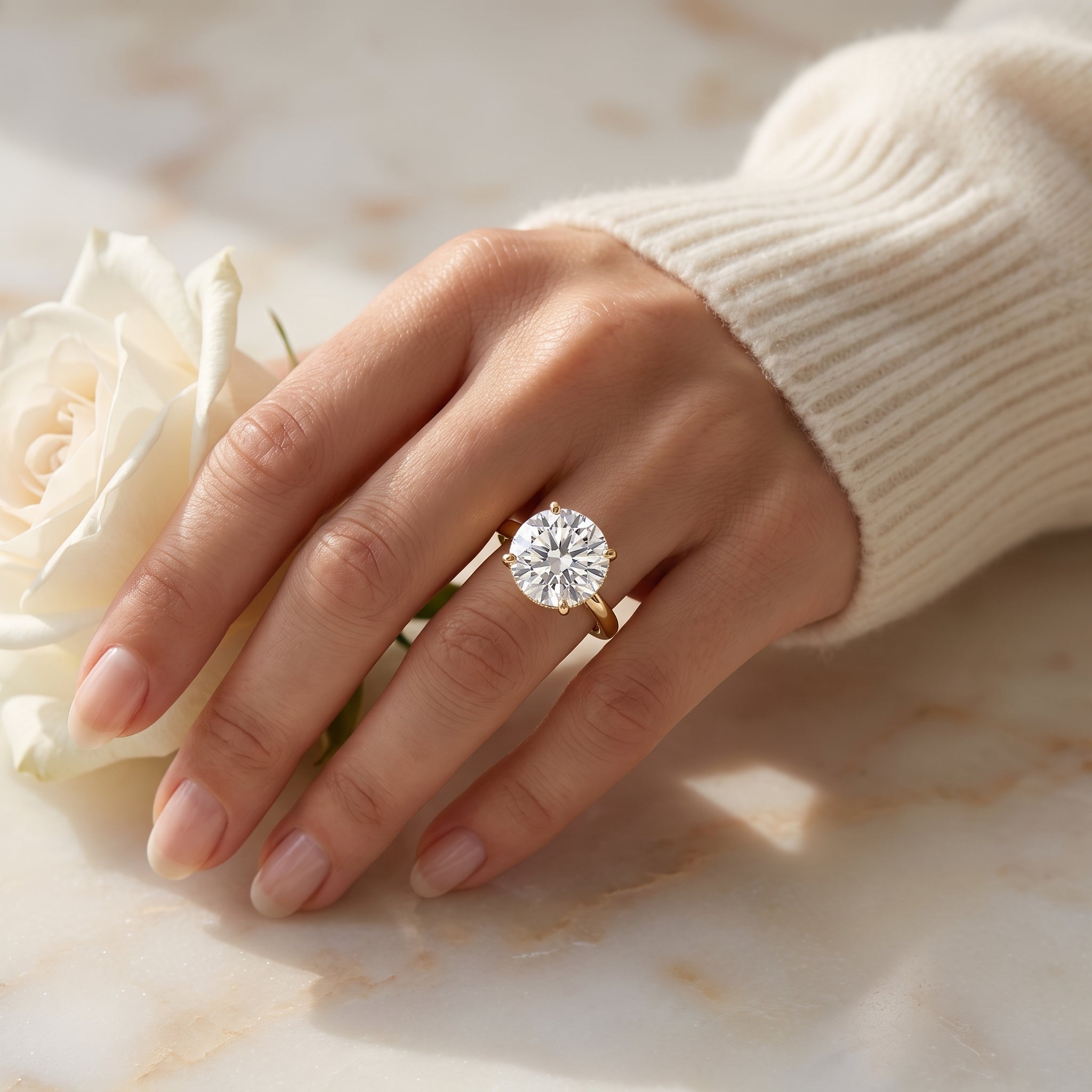 Eterna 3.75 CT Round Moissanite Solitaire Ring