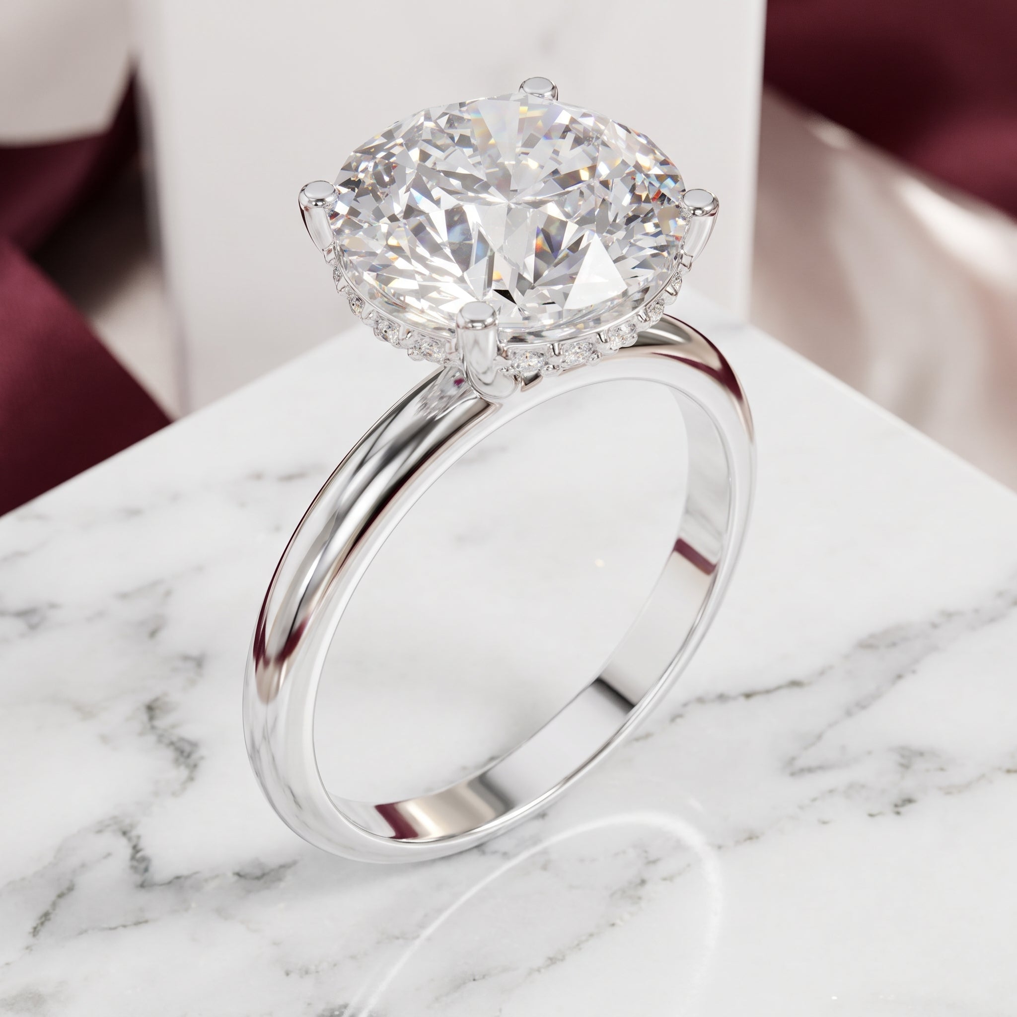 Eterna 3.75 CT Round Moissanite Solitaire Ring