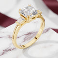 Regal Asscher Cut Three-Stone Moissanite Ring